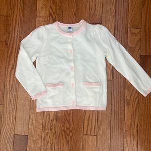 Toddler girls 3t Janie and Jack Pink & white sweater button down NWT